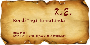Korényi Ermelinda névjegykártya